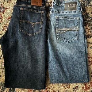 Ariat Men's Dark and Light Blue Straight Jeans